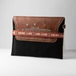 Handmade Premium Canvas Clutch Bag with Original Leather Strap - Image 5