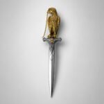 Decorative Golden Falcon Dagger Letter Opener – Saudi Heritage Gift & Desk Decor - Image 3
