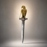 Decorative Golden Falcon Dagger Letter Opener – Saudi Heritage Gift & Desk Decor