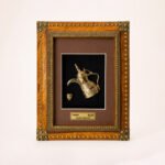 Natural Wood & Brass Saudi Heritage Frame with Back Stand - Image 6