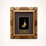 Natural Wood & Brass Saudi Heritage Frame with Back Stand - Image 11