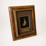 Natural Wood & Brass Saudi Heritage Frame with Back Stand - Image 2