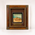 Natural Wood & Brass Saudi Heritage Frame with Back Stand - Image 13