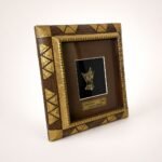 Natural Wood & Brass Saudi Heritage Frame with Back Stand - Image 2