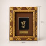 Natural Wood & Brass Saudi Heritage Frame with Back Stand