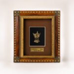 Natural Wood & Brass Saudi Heritage Frame with Back Stand - Image 5
