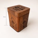 Wooden Incense Burner with Metal Cup & Laser-Cut Saudi Design - Image 2