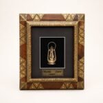 Natural Wood & Brass Saudi Heritage Frame with Back Stand - Image 10