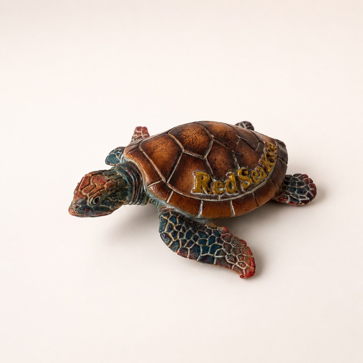red sea turtle saudi souvenir (3) Hand-Colored Turtle Souvenir from Red Sea - Image 1