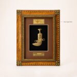 Natural Wood & Brass Saudi Heritage Frame with Back Stand - Image 2