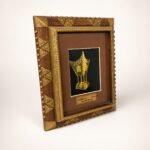 Natural Wood & Brass Saudi Heritage Frame with Back Stand - Image 9