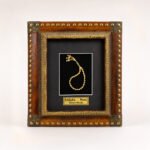 Natural Wood & Brass Saudi Heritage Frame with Back Stand - Image 7