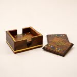 Wooden Coaster Set of 4 with box – Saudi Heritage Geometric Design - Image 4