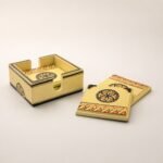 Wooden Coaster Set of 4 with box – Saudi Heritage Geometric Design - Image 2