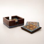 Wooden Coaster Set of 4 with box – Saudi Heritage Geometric Design - Image 5