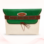 Handmade Premium Canvas Clutch Bag with Original Leather Strap - Image 9