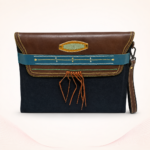 Handmade Premium Canvas Clutch Bag with Original Leather Strap - Image 6