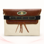 Handmade Premium Canvas Clutch Bag with Original Leather Strap - Image 5