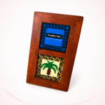 Traditional Wooden Saudi Heritage Frame with Palm Tree Design